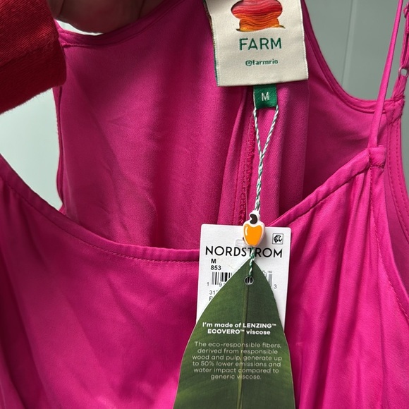FARM RIO HOT PINK SLIP MIDI DRESS SIZE M - Picture 6 of 14